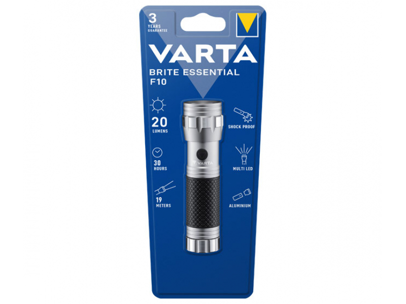 Varta LED Taschenlampe Brite Essential F10 inkl. 3x Batterie Micro AAA