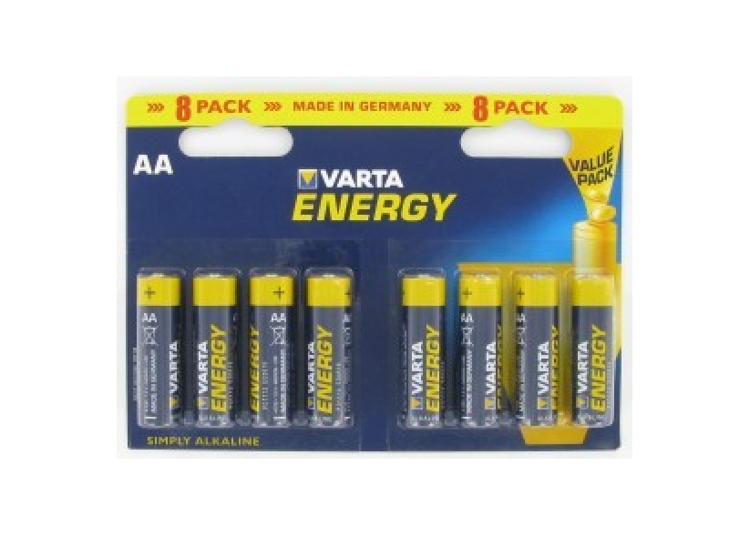 Varta Batterie Alkaline, Mignon, AA, LR06, 1.5V - Energy, Blister (8-Pack)