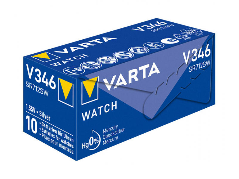 Varta Batterie Silver Oxide, Knopfzelle, 346, SR712, 1.55V (10-Pack)