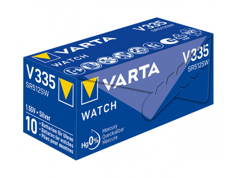 Varta Batterie Silver Oxide, Knopfzelle, 335, SR512, 1.55V  (10-Pack)