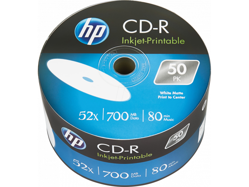 HP CD-R 80Min/700MB/52x Eco-Pack (50 Disc)  CRE00070WIP