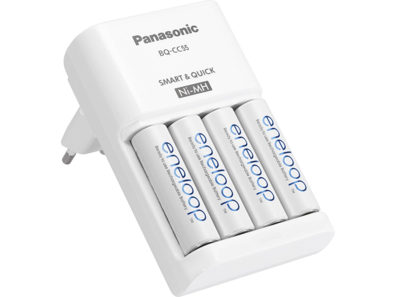 Panasonic Universal Ladegerät BQ CC55, AA/AAA inkl. Akkus, 4x AA 2000mAh