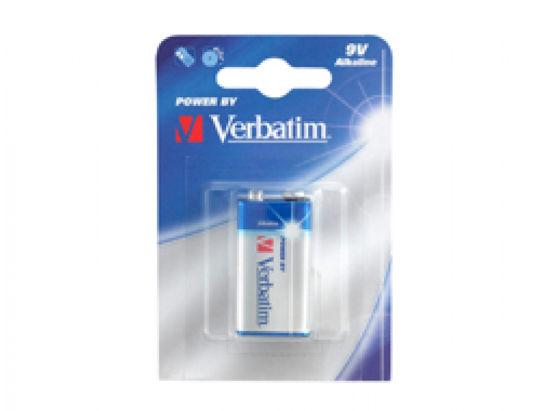 Verbatim Batterie Alkaline, E-Block, 6LR61, 9V - Premium, Blister (1-Pack)