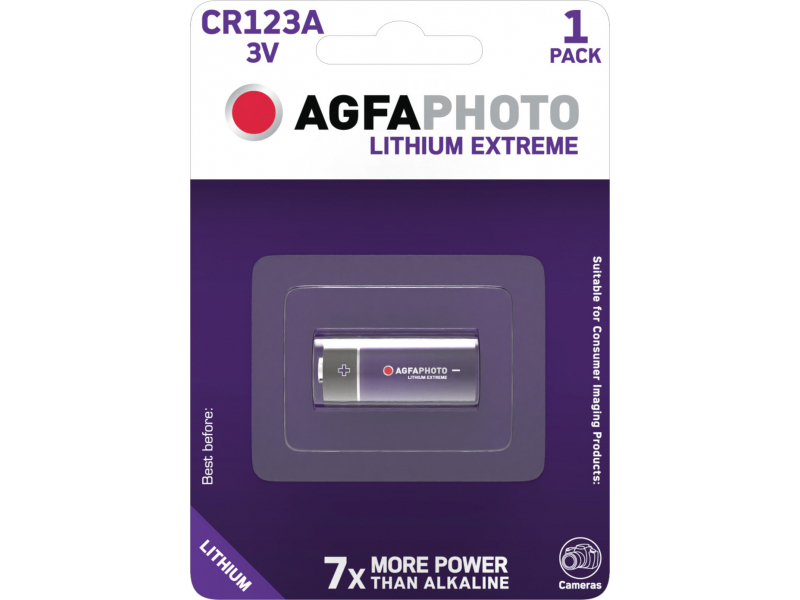 AGFAPHOTO Batterie Lithium, Photo, CR123A, 3V - Retail Blister (1-Pack)