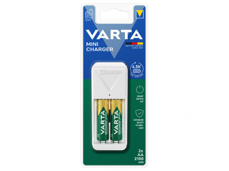 Varta Akku Universal Ladegerät, Mini Charger - inkl. Akkus, 2x AA, Retail