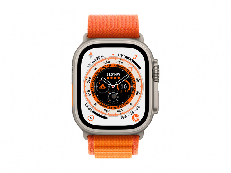 Apple Watch Ultra Titanium Cellular 49mm, Orange, Large - MQFM3FD/A