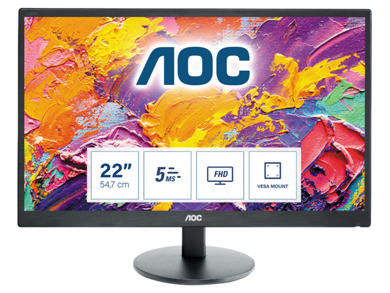 AOC 21,5 LED-Display,Schwarz - VGA - E2270SWN