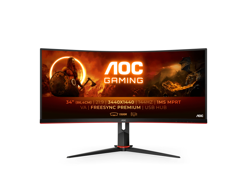 AOC 86,0cm (34) 2109 2xHDMI+DP+USB Gebogen - CU34G2X/BK