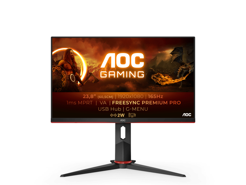 AOC 60,5cm (23,8) 1609 2xHDMI+DP+USB Schwarz/Rot - 24G2SU/BK