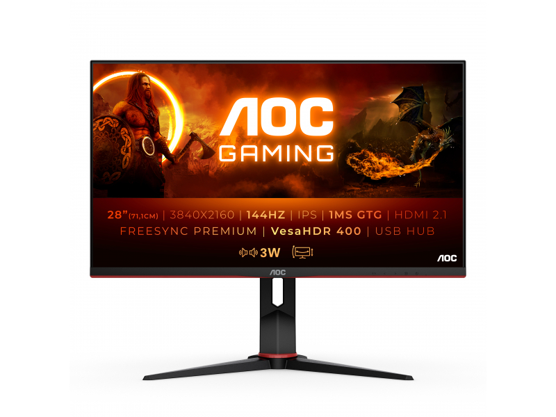 AOC 71,1cm (28) 1609 2xHDMI+2xDP+USB IPS Lift - U28G2XU2/BK