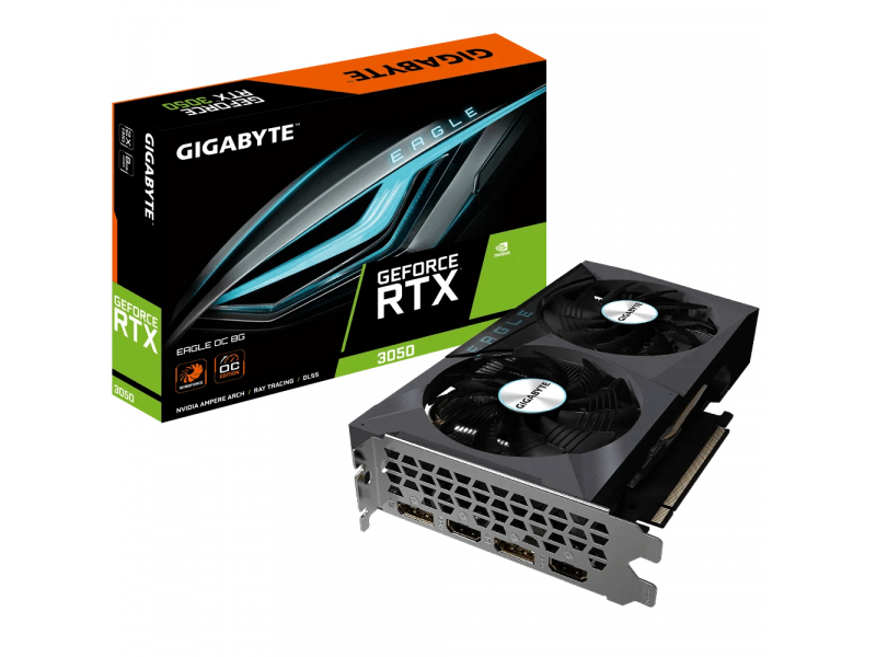 VGA Gigabyte GeForce® RTX 3050 8GB Eagle OC (LHR) - GV-N3050EAGLE OC-8GD