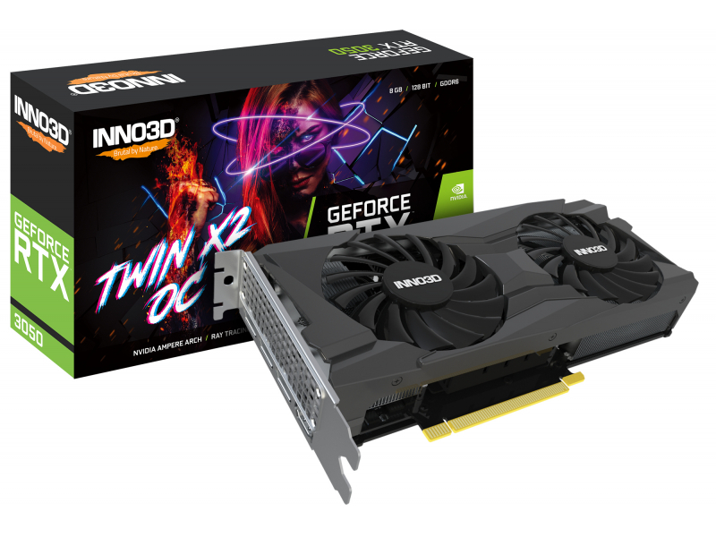 VGA Inno3D GeForce® RTX 3050 8GB Twin X2 OC - N30502-08D6X-11902130