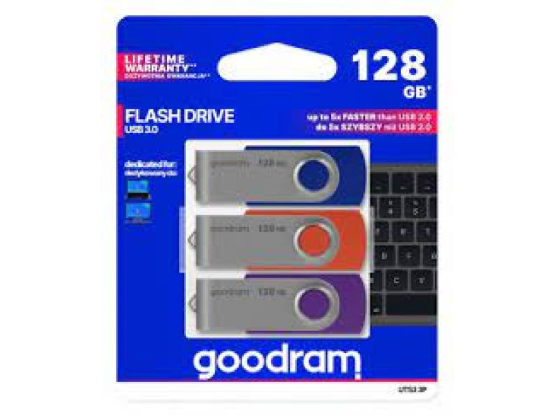 GOODRAM UTS3 USB 3.0 128GB 3-pack mix - UTS3-1280MXR11-3P