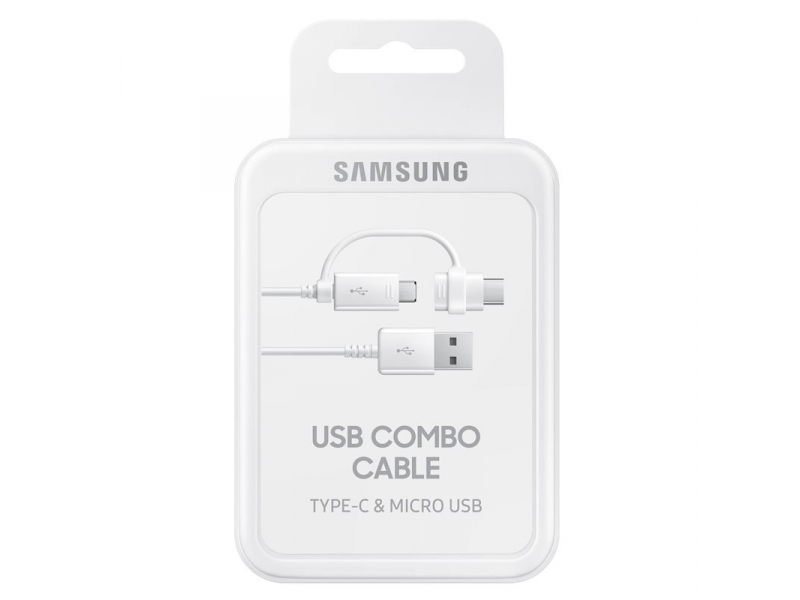 Samsung Combo Kabel USB Typ-C + Micro-USB - Weiß BULK - EP-DG930DWEGWW