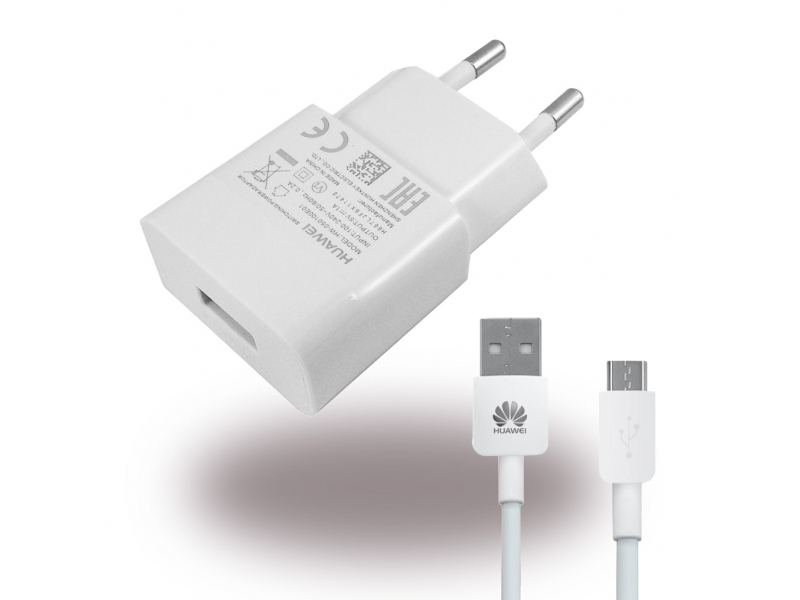 Huawei Ladegerät/Adapter + Micro-USB-Kabel 1000mA Weiss BULK - HW-050100E01