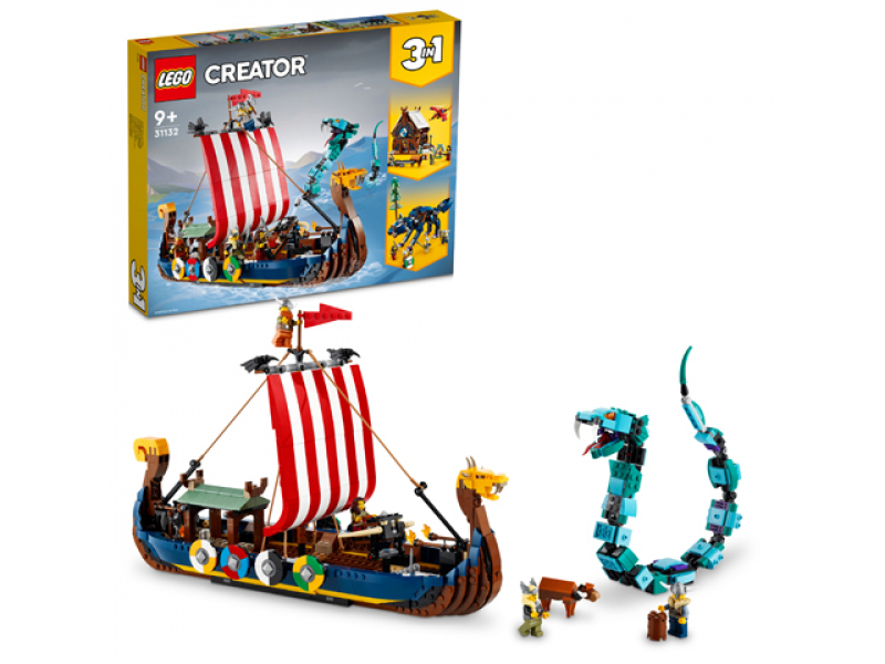 LEGO Creator - Wikingerschiff mit Midgardschlange 3in1 (31132)