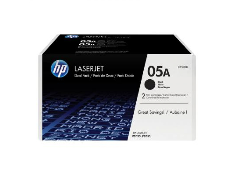 HP No.05A Dual Pack Schwarz Cartridg 2 Stück - CE505D