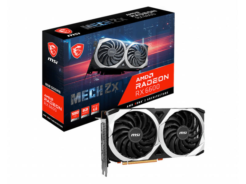 MSI Radeon RX 6600 MECH 2X 8G - VGA - PCI-E x16 V502-035R