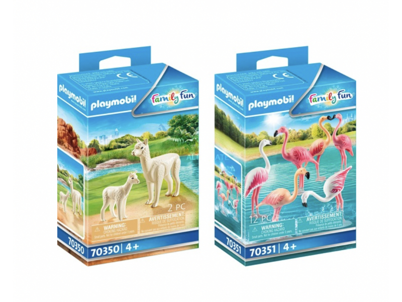 Playmobil Family Fun - Set Alpaka mit Baby und Flamingos (10119)