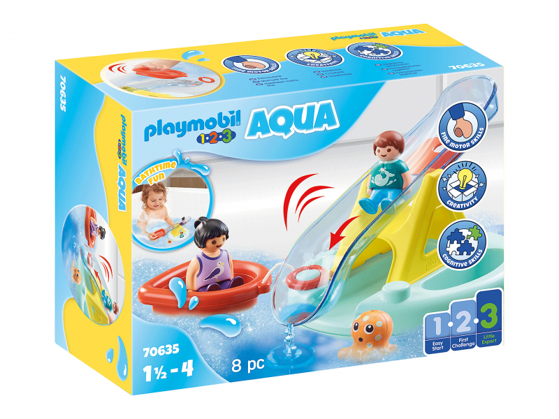 Playmobil 1.2.3 - Badeinsel mit Wasserrutsche (70635)