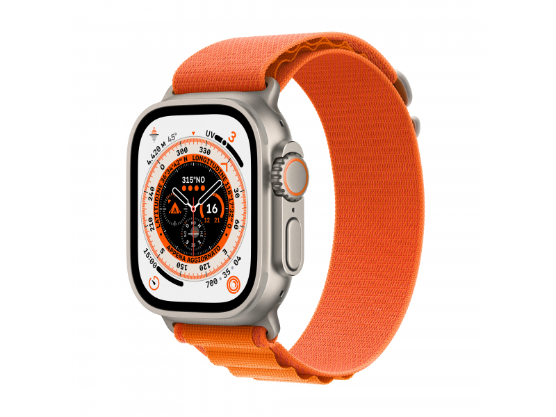 Apple Watch Ultra GPS + Cellular 49mm Titanium Orange Alpine Loop MQFL3FD/A