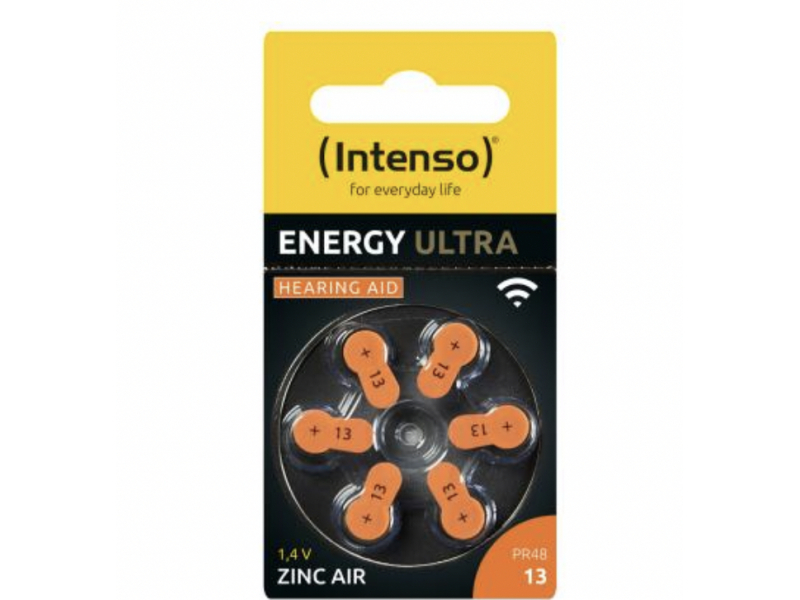 Intenso Energy Ultra A13 PR48 Knopfzelle für Hörgeräte 6er Blister 7504426