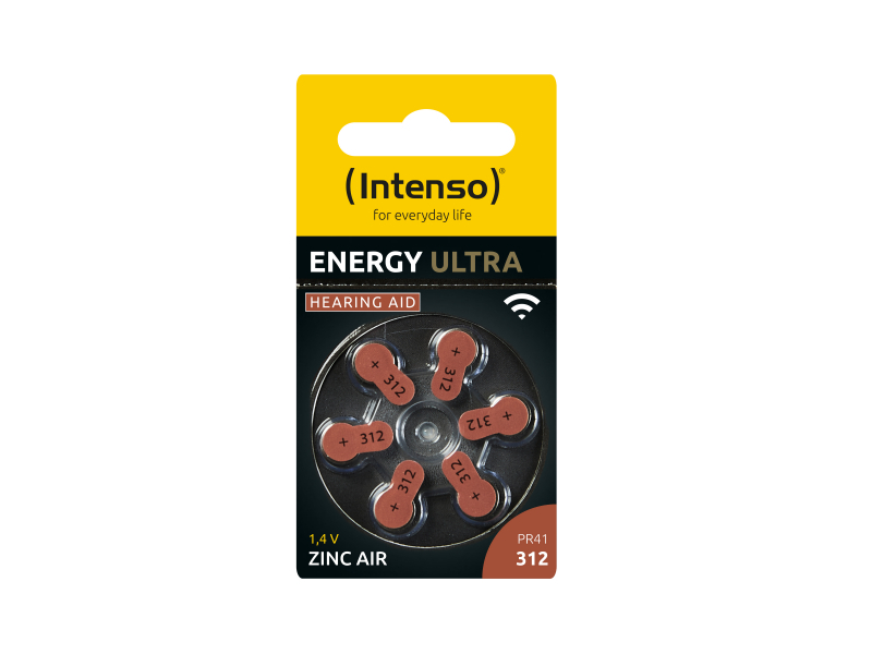 Intenso Energy Ultra A312 PR41 Knopfzelle für Hörgeräte 6er Blister 7504436