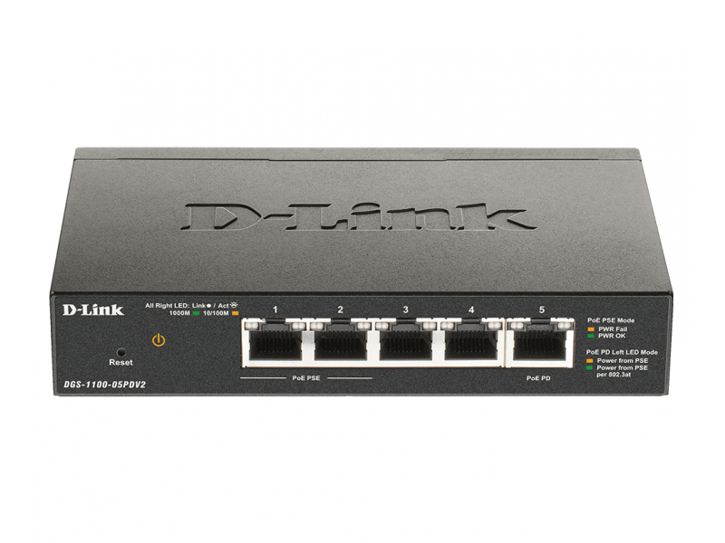 D-Link 5 Port Gigabit PoE Powered Smart Managed Switch DGS-1100-05PDV2