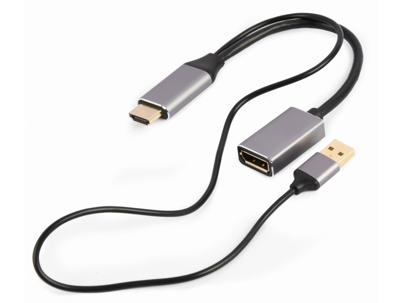 CableXpert Aktiver 4K HDMI zu DisplayPort Adapter, schwarz - A-HDMIM-DPF-02