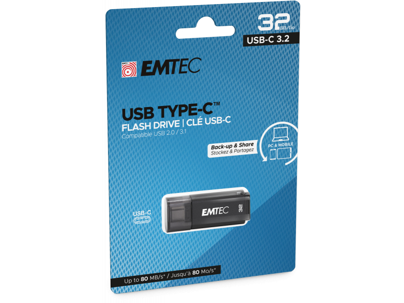 USB FlashDrive 32GB Emtec D400 USB-C 3.2 (80MB/s)