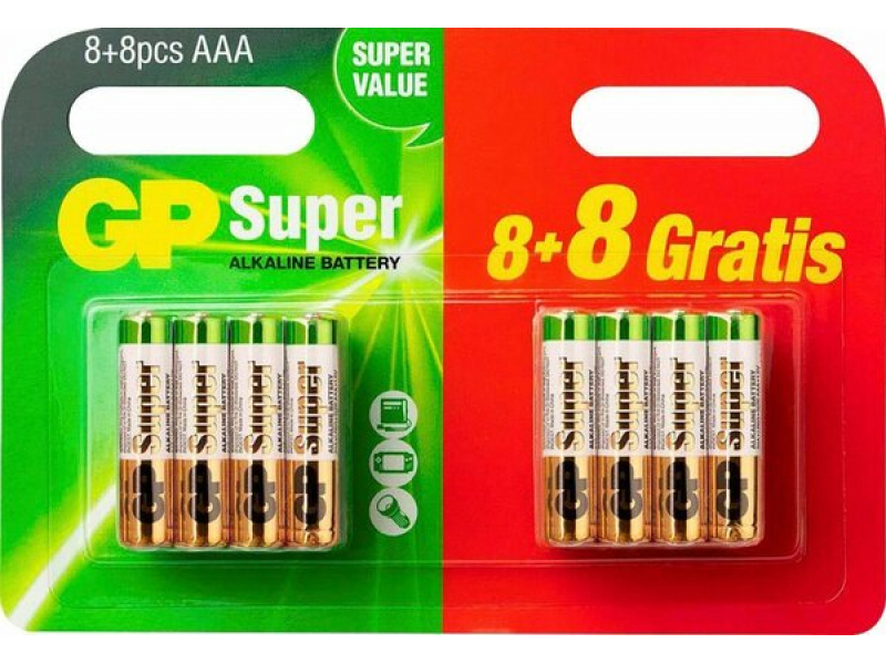 Batterien GP Super Alkaline Micro AAA (8+8 St.)