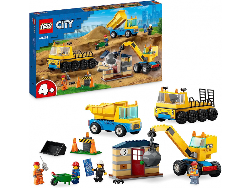 LEGO City Baufahrzeuge und Kran mit Abrissbirne - 60391