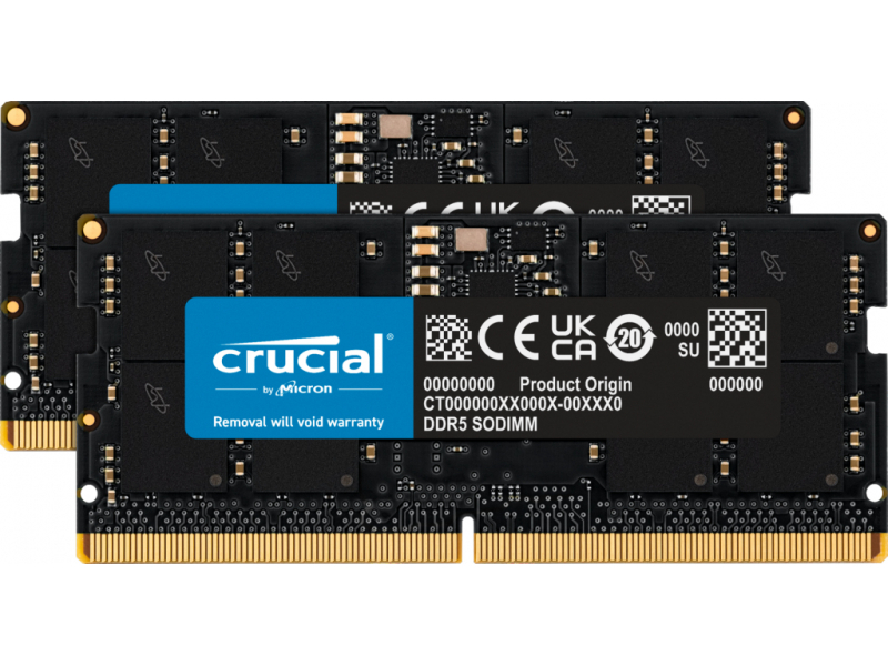 Crucial DDR5 32GB 2x16GB 4800MHz 262pin SO DIMM CT2K16G48C40S5