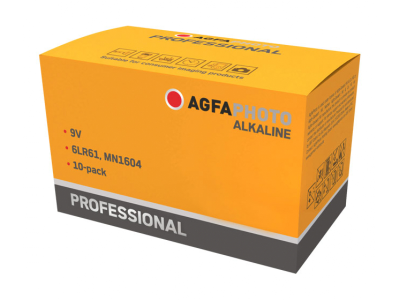 AGFAPHOTO Professional 9V Batterie Alkaline (10-Pack)