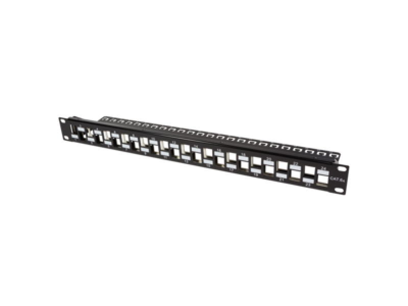 LogiLink 19 Patch Panel for 24 Cat.6A Keystone Jacks 1U unloaded - Schwarz