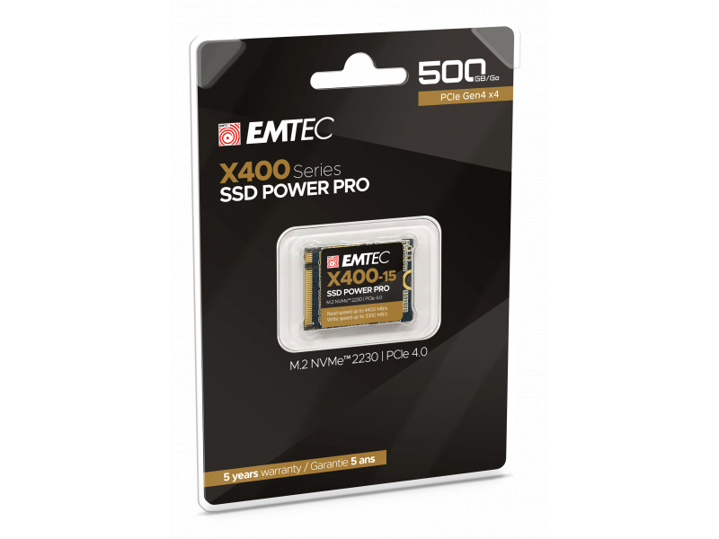 Emtec Intern SSD X415/X400-15 500GB M.2 2230 NVMe PCIe Gen4 x4 4400MB/sec