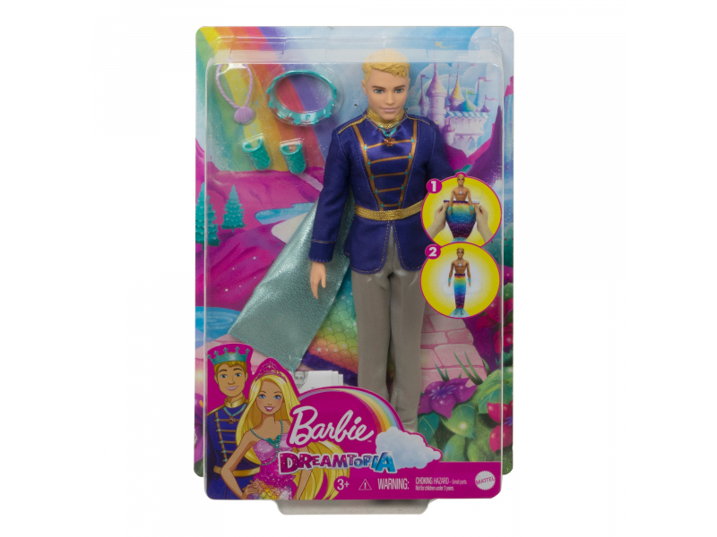 Mattel Barbie Ken Dreamtopia 2in1 Prinz & Meermann Puppe GTF93