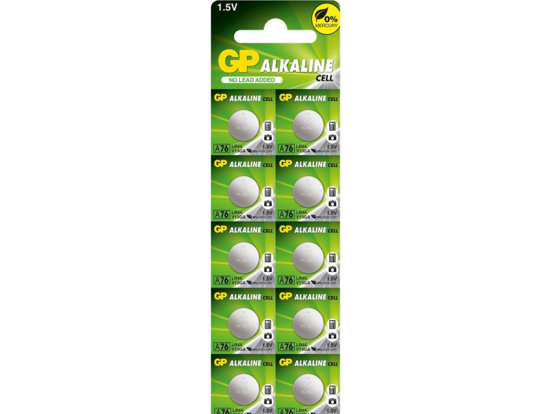 Batterie GP Alkaline LR44 / A76 / AG13 (10 St.)