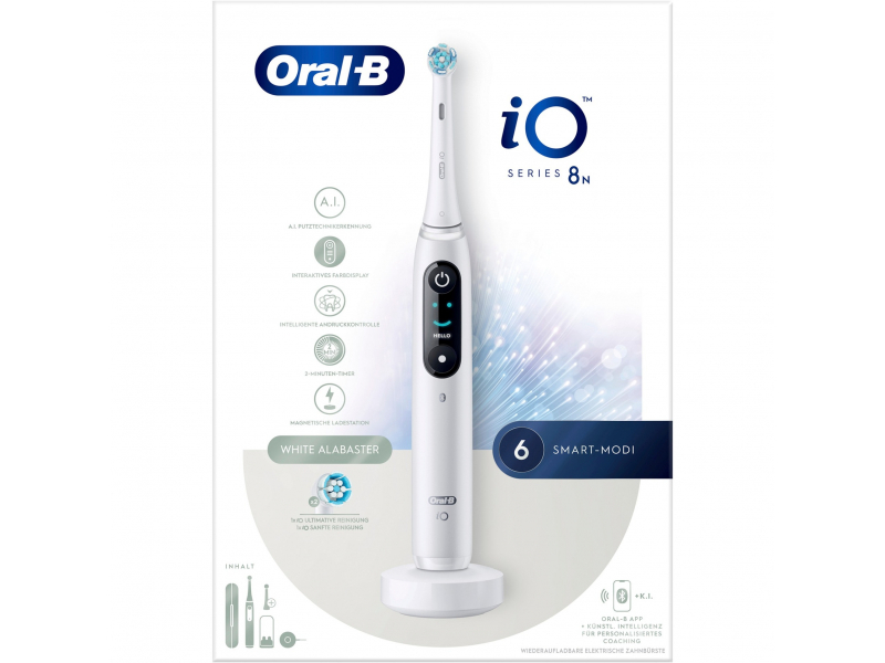 Oral-B iO Series 8N Elektrische Zahnbürste 8N WHITE ALABASTER