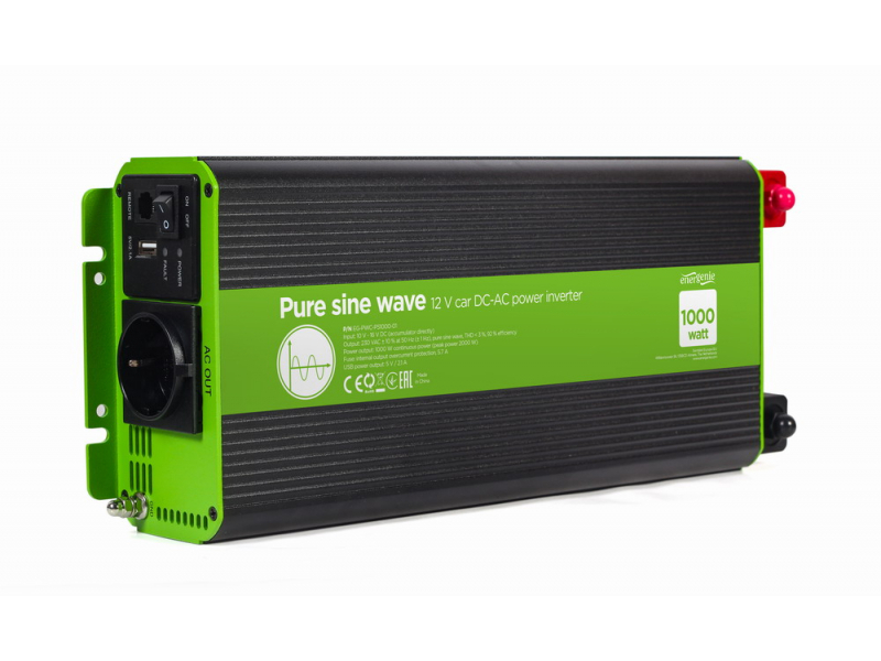 ENERGENIE 12 V car DC-AC power inverter 1000 W EG-PWC-PS1000-01