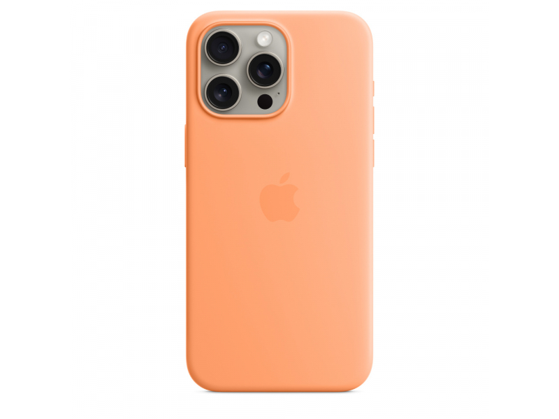 Apple iPhone 15 Pro Max Silicone Case with MagSafe Orange Sorbet MT1W3ZM/A