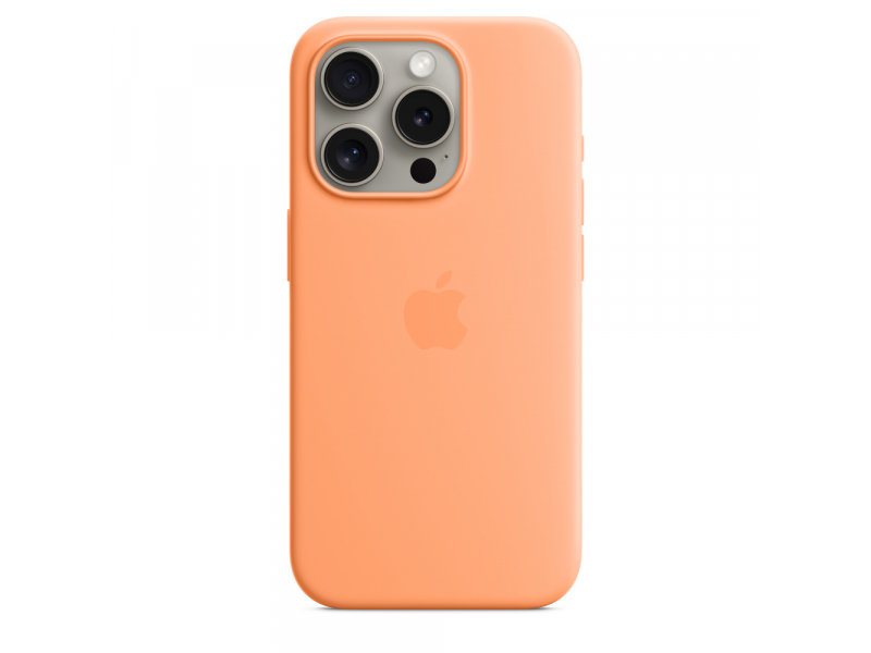 Apple iPhone 15 Pro Silicone Case with MagSafe Orange Sorbet MT1H3ZM/A