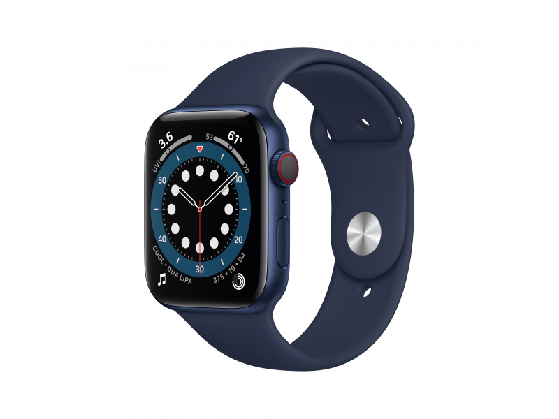 Apple Watch Series 6 blue aluminium 44mm, deep navy sport band - M09A3NF/A