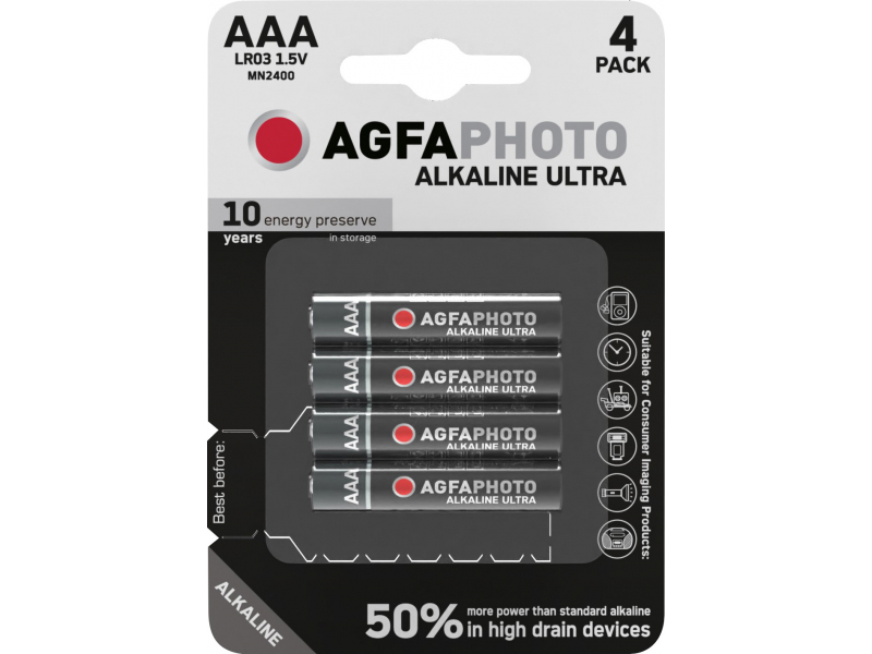 AGFAPHOTO Batterie Ultra Alkaline Micro AAA (4-Pack)