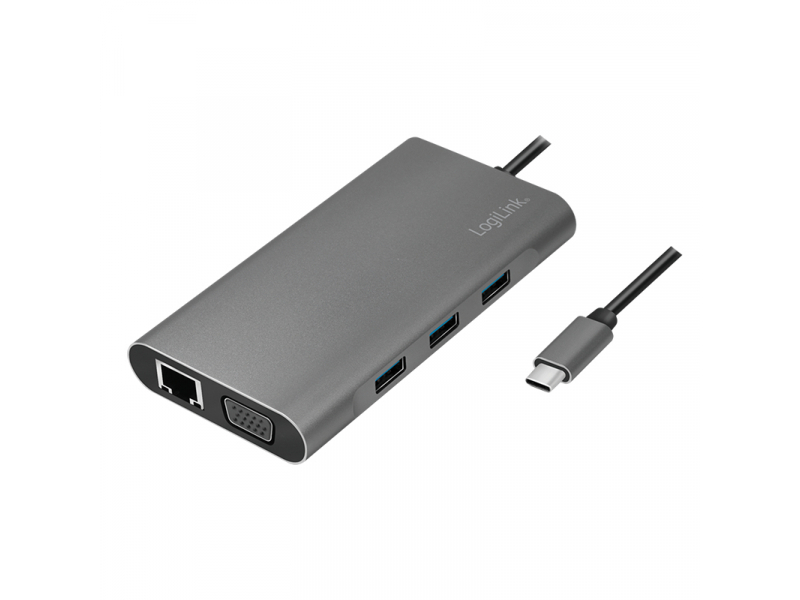 LogiLink Dockingstation USB 3.2 Gen1,USB-C, 10-Port,PD,silb. UA0383