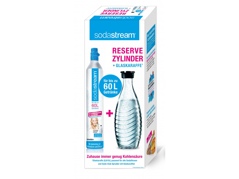 SodaStream Reserve Zylinder 60L + 1 Glaskaraffe 1100065490