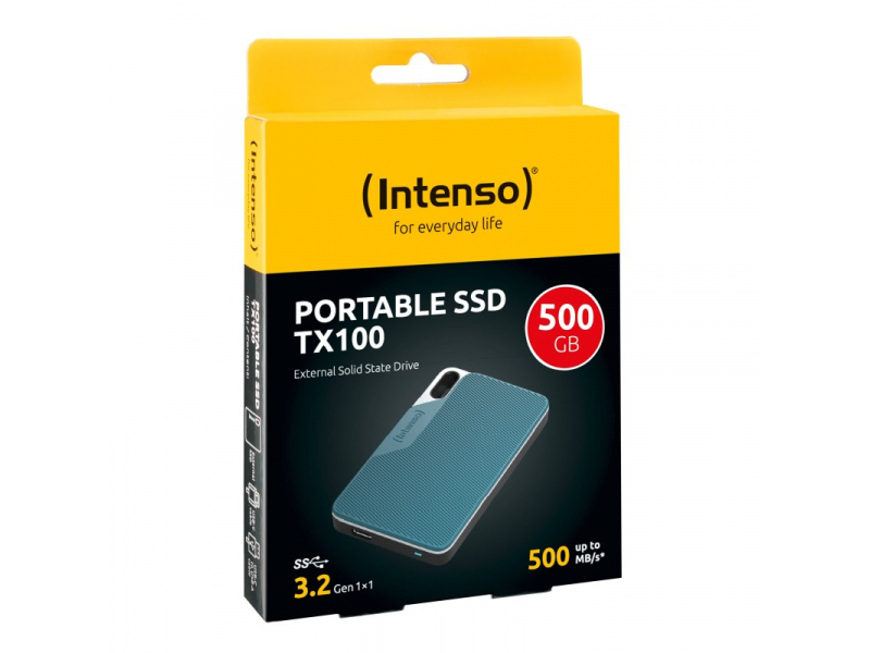 Intenso Externe SSD TX100 500GB USB 3.2 Gen 1x1 Grau/Blau 3826450