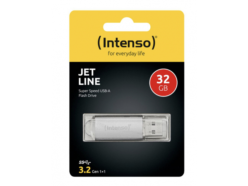 Intenso Jet Line Aluminium 32GB USB Flash Drive 3.2 Gen 1x1 Silver 3541480