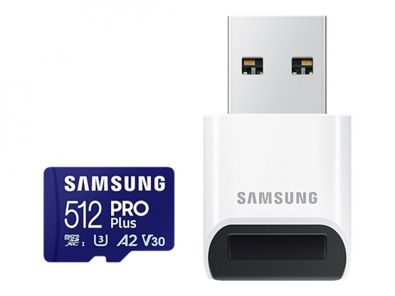 Samsung PRO Plus microSD Card 512GB + USB Card Reader (2023) MB-MD512SB/WW