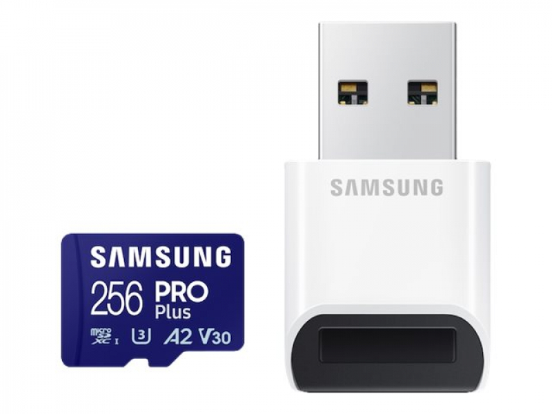 Samsung PRO Plus microSD Card 256GB + USB Card Reader (2023) MB-MD256SB/WW